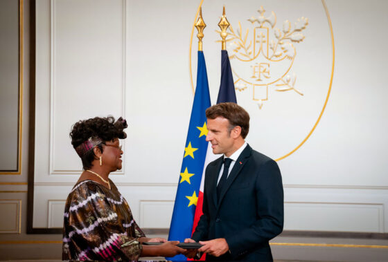 H. E. Dr. Naomi Ngwira, Presents Letters of Credence to the French President H. E. Emmanuel Macron
