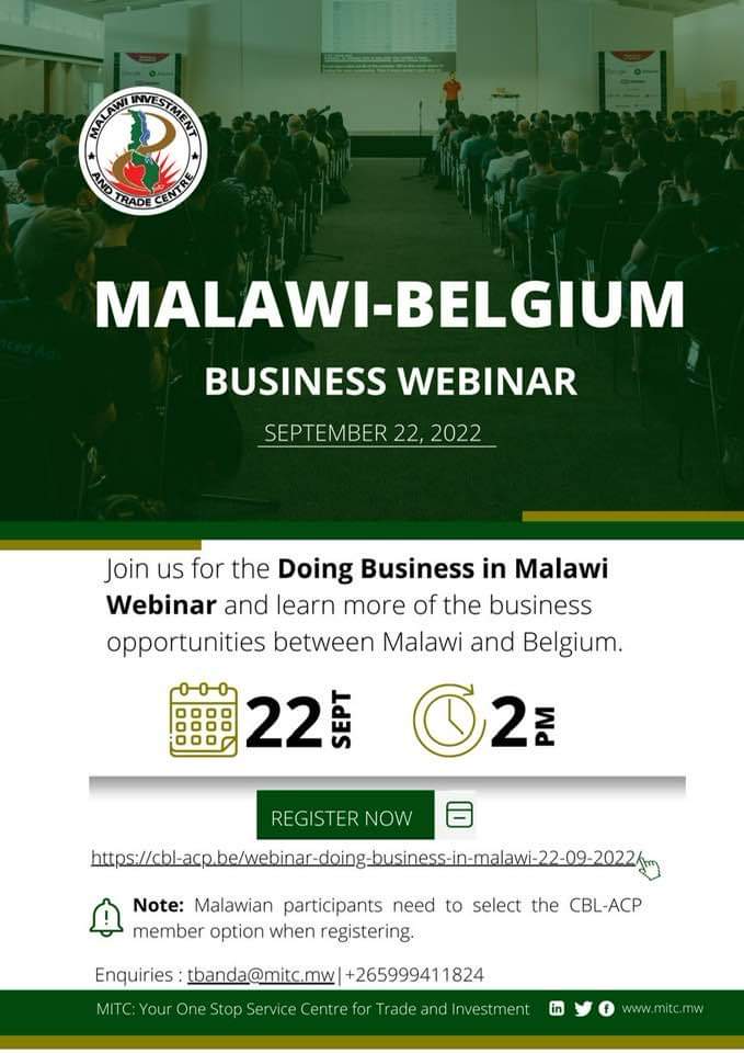 Malawi-Belgium Business Webinar Sept 22, 2022