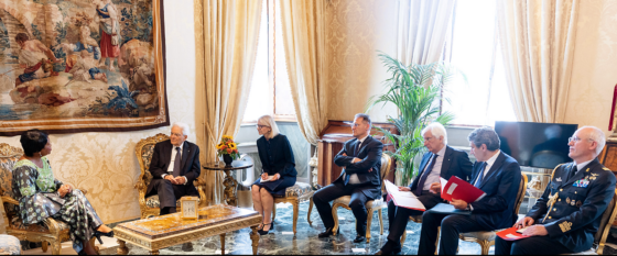 ON 15 JUNE 2023, HER EXCELLENCY DR. NAOMI NGWIRA PRESENTED LEETERS OF CREDENTIALS TO HIS EXCELLENCY SERGIO MATTARELLA, PRESIDENT OF THE ITALIAN GOVERNMENT AT QUIRINALE PALACE IN ROME
